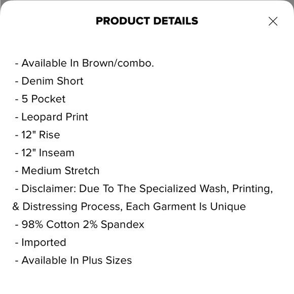 Leopard Print Jorts/Shorts - Picture 3 of 4